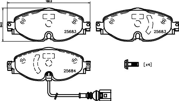 Cobreq N-298 - Kit pastiglie freno, Freno a disco autozon.pro