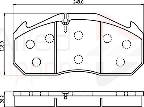 Meritor MDP5088 - Kit pastiglie freno, Freno a disco autozon.pro