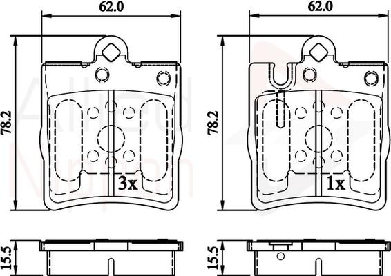 Comline ADB0915 - Kit pastiglie freno, Freno a disco autozon.pro