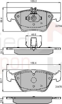 Comline ADB0913 - Kit pastiglie freno, Freno a disco autozon.pro