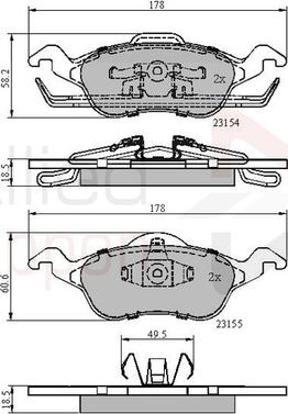 Comline ADB0490 - Kit pastiglie freno, Freno a disco autozon.pro