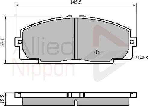 Comline ADB0459 - Kit pastiglie freno, Freno a disco autozon.pro