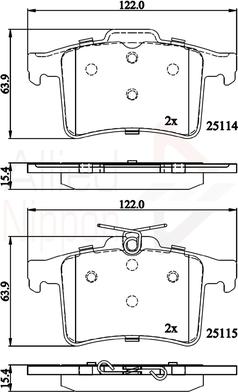 Comline ADB06095 - Kit pastiglie freno, Freno a disco autozon.pro