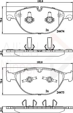 Comline ADB06093 - Kit pastiglie freno, Freno a disco autozon.pro