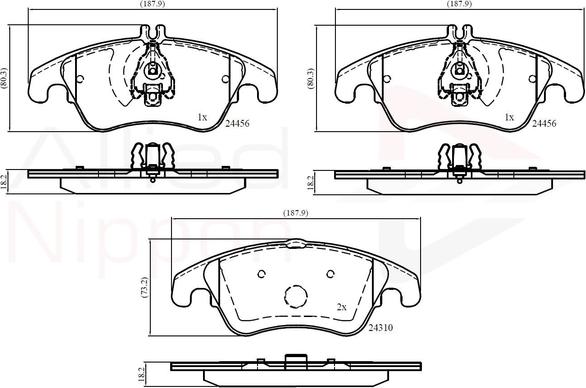 Comline ADB06037 - Kit pastiglie freno, Freno a disco autozon.pro