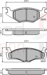 Comline ADB0149 - Kit pastiglie freno, Freno a disco autozon.pro