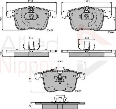 Comline ADB01593 - Kit pastiglie freno, Freno a disco autozon.pro