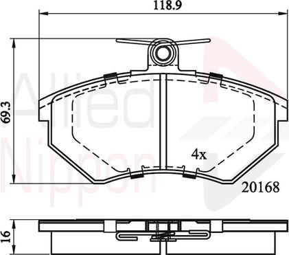 Comline ADB0152 - Kit pastiglie freno, Freno a disco autozon.pro