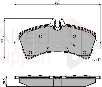 Comline ADB01575 - Kit pastiglie freno, Freno a disco autozon.pro