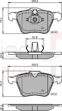 Comline ADB01608 - Kit pastiglie freno, Freno a disco autozon.pro