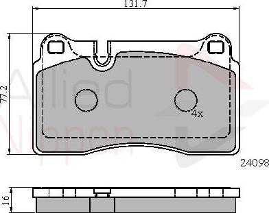 Comline ADB01626 - Kit pastiglie freno, Freno a disco autozon.pro