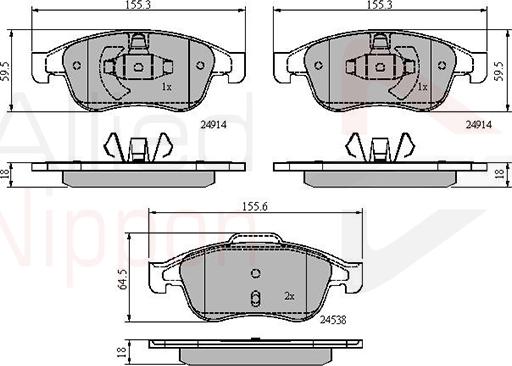 Comline ADB01677 - Kit pastiglie freno, Freno a disco autozon.pro