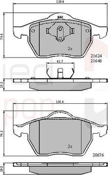 Comline ADB01092 - Kit pastiglie freno, Freno a disco autozon.pro