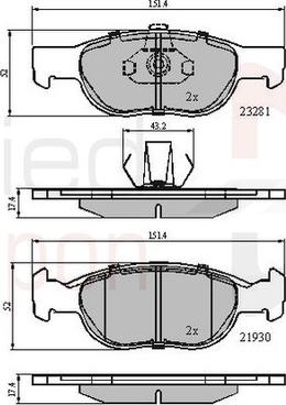 Comline ADB01018 - Kit pastiglie freno, Freno a disco autozon.pro