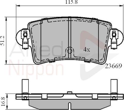 Comline ADB01036 - Kit pastiglie freno, Freno a disco autozon.pro