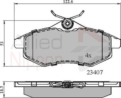 Comline ADB01145 - Kit pastiglie freno, Freno a disco autozon.pro