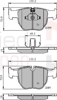 Comline ADB01157 - Kit pastiglie freno, Freno a disco autozon.pro