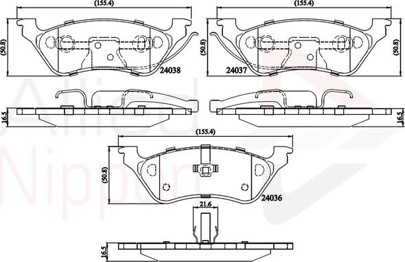 Comline ADB01164 - Kit pastiglie freno, Freno a disco autozon.pro