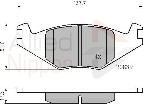 Comline ADB0136 - Kit pastiglie freno, Freno a disco autozon.pro