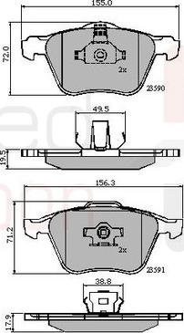 Comline ADB01322 - Kit pastiglie freno, Freno a disco autozon.pro