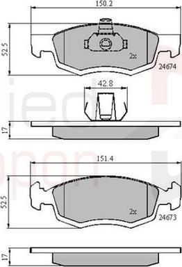 Comline ADB01791 - Kit pastiglie freno, Freno a disco autozon.pro