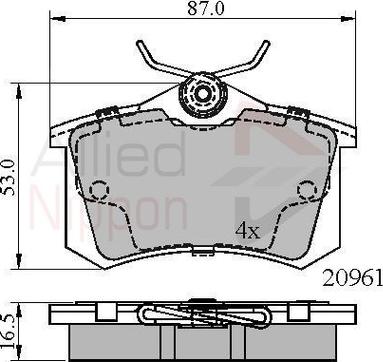 Comline ADB01716 - Kit pastiglie freno, Freno a disco autozon.pro