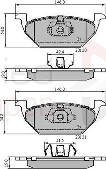 Comline ADB0889 - Kit pastiglie freno, Freno a disco autozon.pro