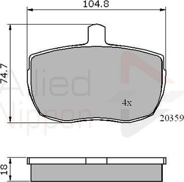 ABEX ABP9441 - Kit pastiglie freno, Freno a disco autozon.pro