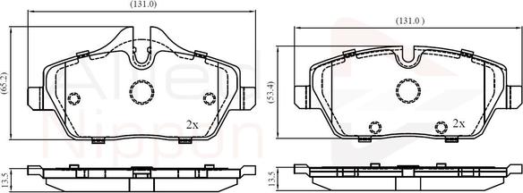 Comline ADB02444 - Kit pastiglie freno, Freno a disco autozon.pro