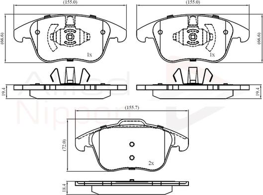 Comline ADB02441 - Kit pastiglie freno, Freno a disco autozon.pro