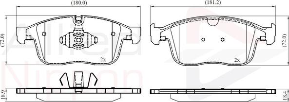 Comline ADB02459 - Kit pastiglie freno, Freno a disco autozon.pro