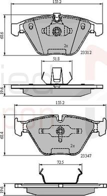 Comline ADB02033 - Kit pastiglie freno, Freno a disco autozon.pro