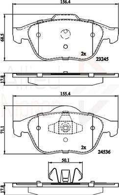 Comline ADB02020 - Kit pastiglie freno, Freno a disco autozon.pro