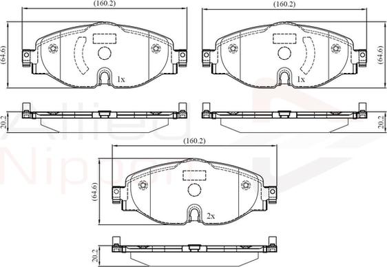 Comline ADB02158 - Kit pastiglie freno, Freno a disco autozon.pro