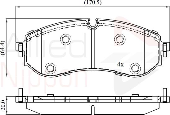 Comline ADB02845 - Kit pastiglie freno, Freno a disco autozon.pro