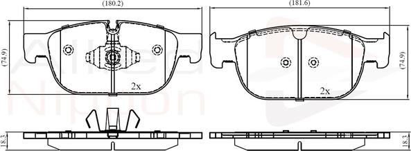 Comline ADB02399 - Kit pastiglie freno, Freno a disco autozon.pro