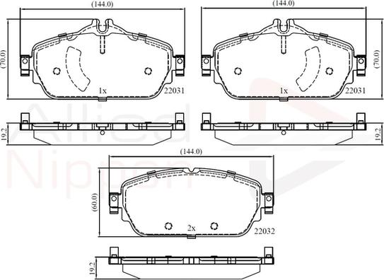 Comline ADB02346 - Kit pastiglie freno, Freno a disco autozon.pro