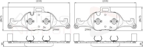 Comline ADB02363 - Kit pastiglie freno, Freno a disco autozon.pro