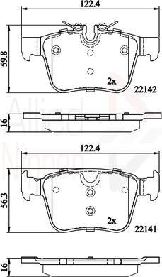 Comline ADB02255 - Kit pastiglie freno, Freno a disco autozon.pro