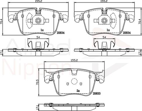 Comline ADB02250 - Kit pastiglie freno, Freno a disco autozon.pro