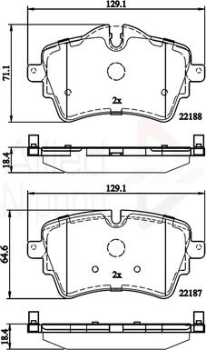 Comline ADB02261 - Kit pastiglie freno, Freno a disco autozon.pro