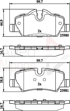 Comline ADB02262 - Kit pastiglie freno, Freno a disco autozon.pro