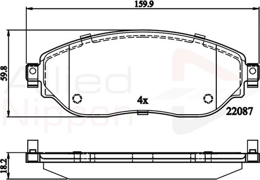 Comline ADB02285 - Kit pastiglie freno, Freno a disco autozon.pro