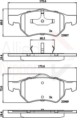 Comline ADB02222 - Kit pastiglie freno, Freno a disco autozon.pro