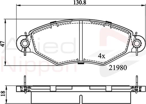 Comline ADB0704 - Kit pastiglie freno, Freno a disco autozon.pro