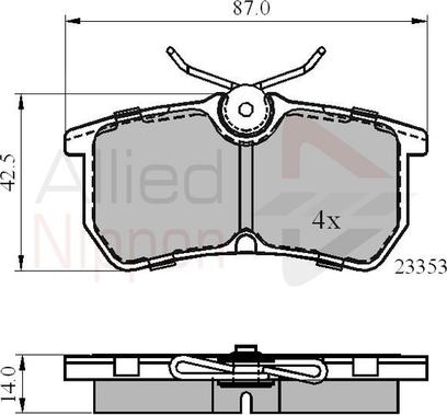 Comline ADB0705 - Kit pastiglie freno, Freno a disco autozon.pro