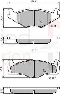 Comline ADB0703 - Kit pastiglie freno, Freno a disco autozon.pro