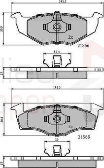 Comline ADB0707 - Kit pastiglie freno, Freno a disco autozon.pro