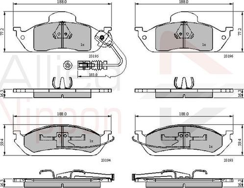 Comline ADB1911 - Kit pastiglie freno, Freno a disco autozon.pro