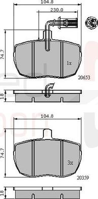 Comline ADB1413 - Kit pastiglie freno, Freno a disco autozon.pro